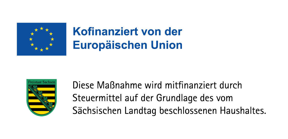 Förderlogo Europäische Union und Logo des Sächsischen Bundestags