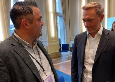Prof. Dr. Roland Happ im Gespräch mit Finanzminister Christian Lindner