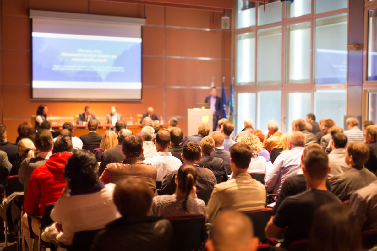 enlarge the image: Audience at the conference hall. Picture: Colourbox