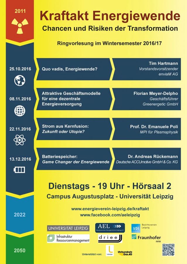 enlarge the image: Poster vom Kraftakt Energiewende WS 2016/17