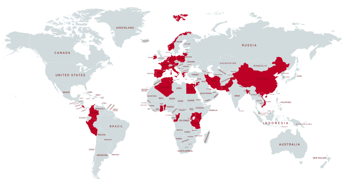 Geographical visualization of member countries of the program, Photo: iN4iN