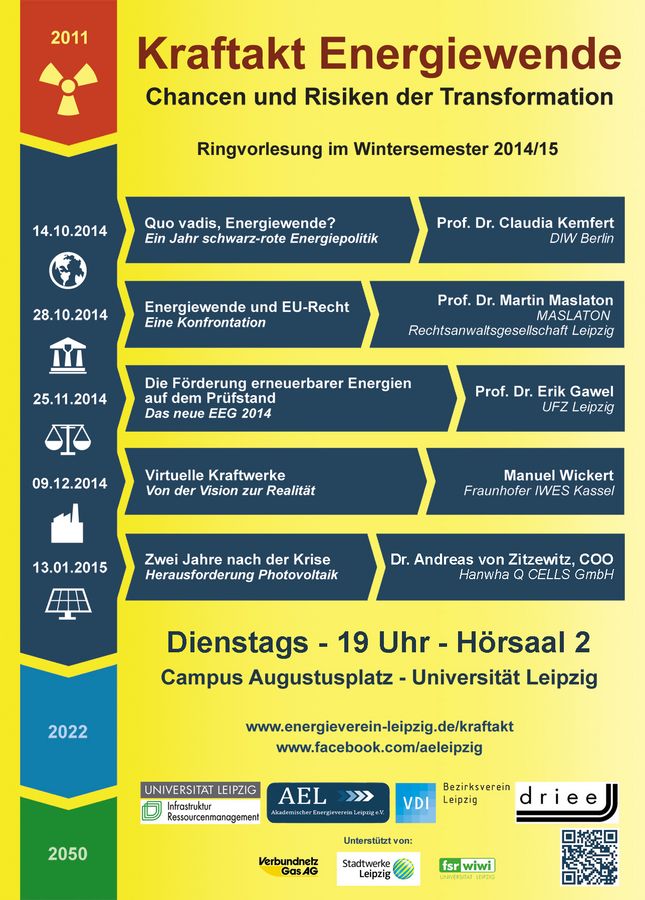 enlarge the image: Poster vom Kraftakt Energiewende WS 2014/15