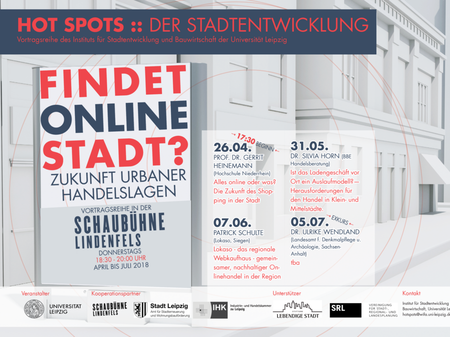 Veranstaltungsreihe HotSpots Sommersemester 2020, Thema: Findet Online Stadt?, Abbildung: ISB