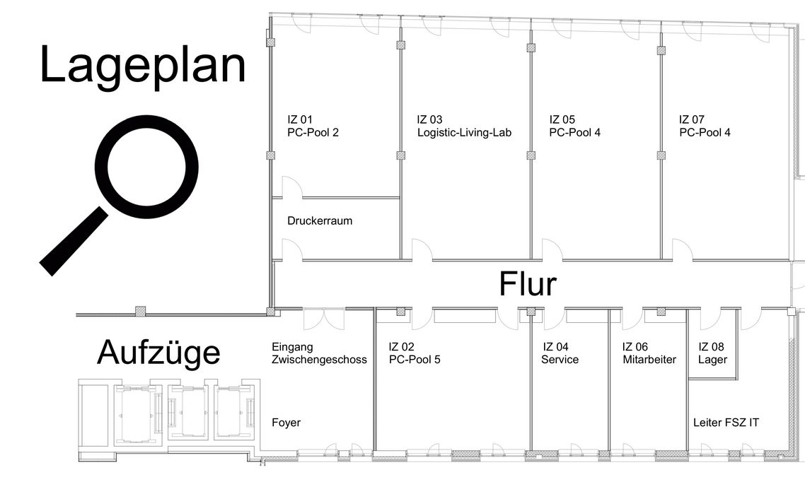 zur Vergrößerungsansicht des Bildes: Lageplan Zwischengeschoss