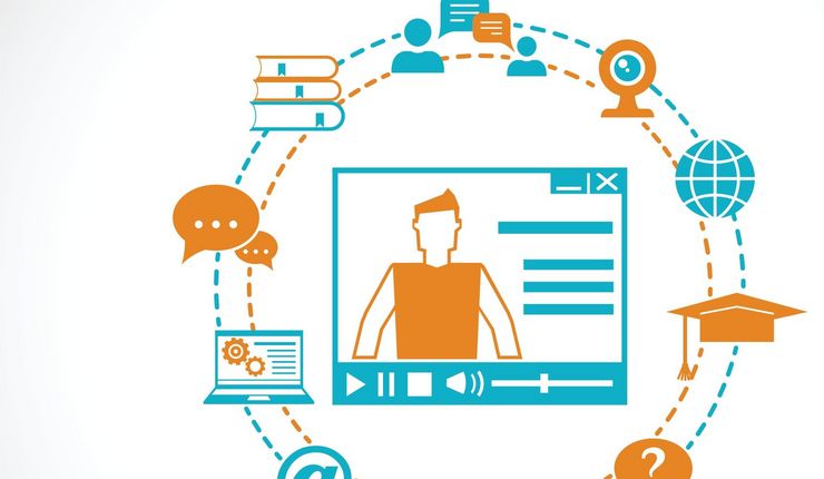 Bildschirm mit digitalen Icons